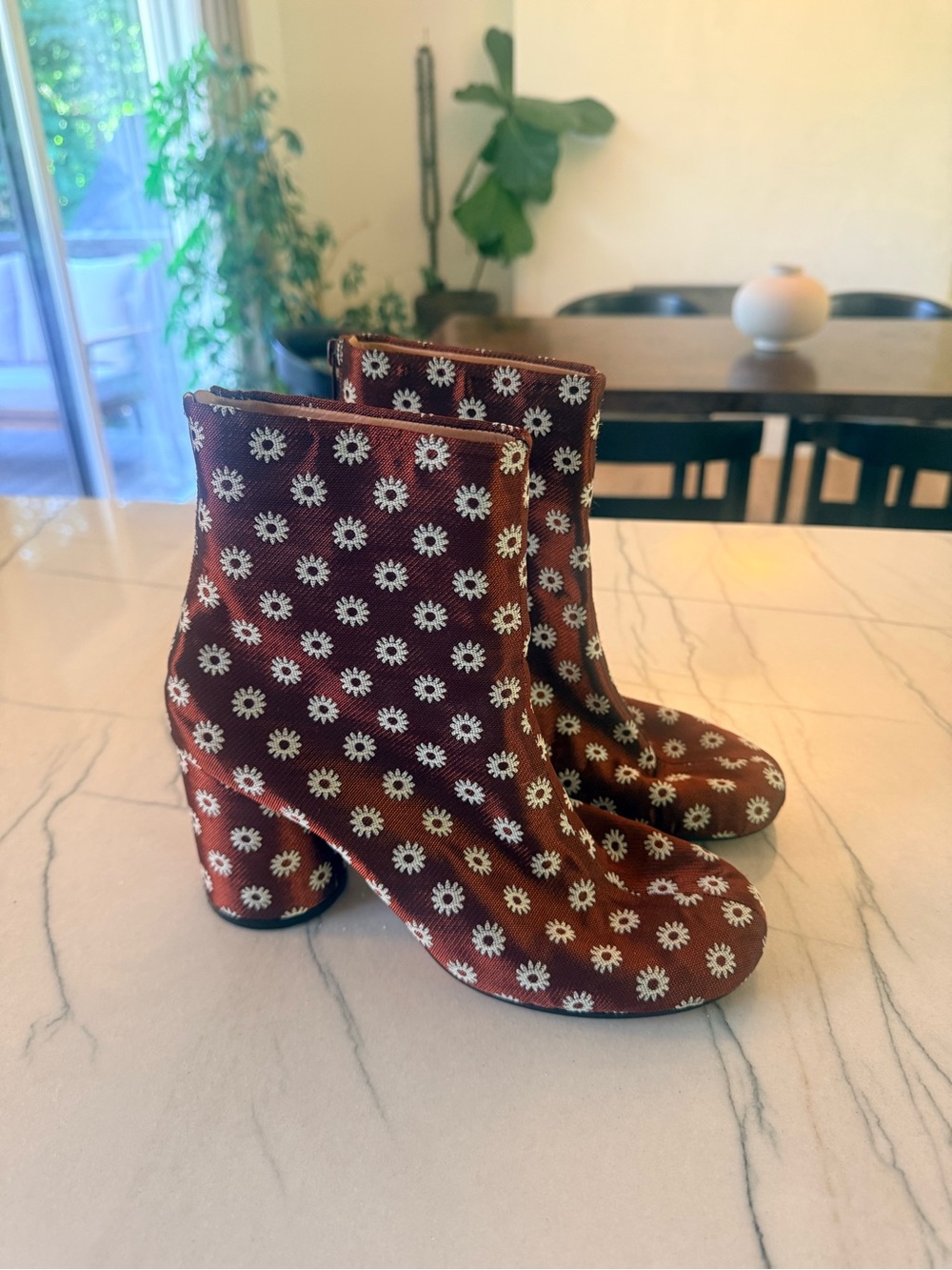 Maison Martin Margiela Brown Floral Ankle Boots
